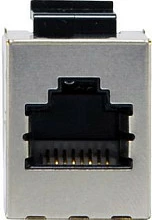 Lidhës inline keystone Cat.6 i mbrojtur EQUIP, RJ-45 femër-femër, 8 copë/set, flat, argjendtë