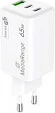 Adapter karikimi MediaRange GaN 65W, 2x USB-C + USB-A, Quick Charge 3.0, i bardhë