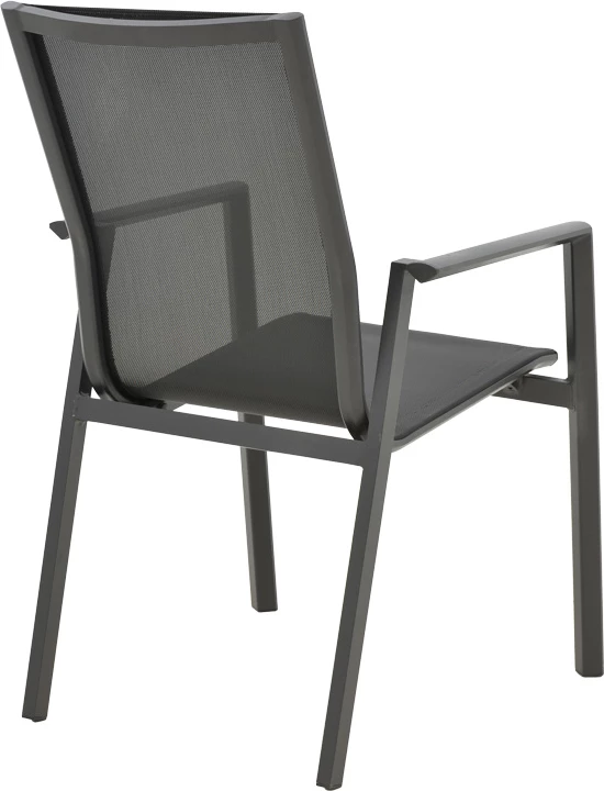 Set tavoline me karrige për terasë Pinap-Dashiell, alumin i zi, plywood i zi, 5 copë, Φ110x74cm