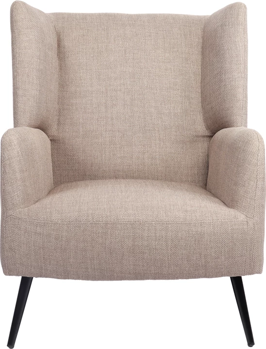 Fotel Mareta, material gri-bezhë, këmbë të zeza, 83x80x99cm
