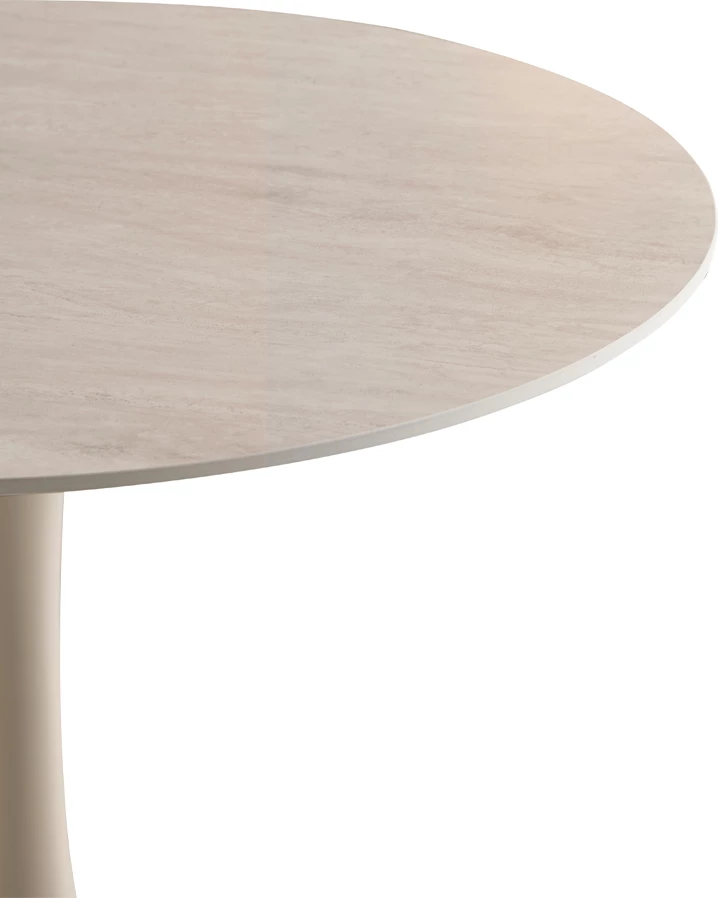 Tavolinë e rrumbullakët PIETRA, ngjyrë bezhë, 90x90x75cm