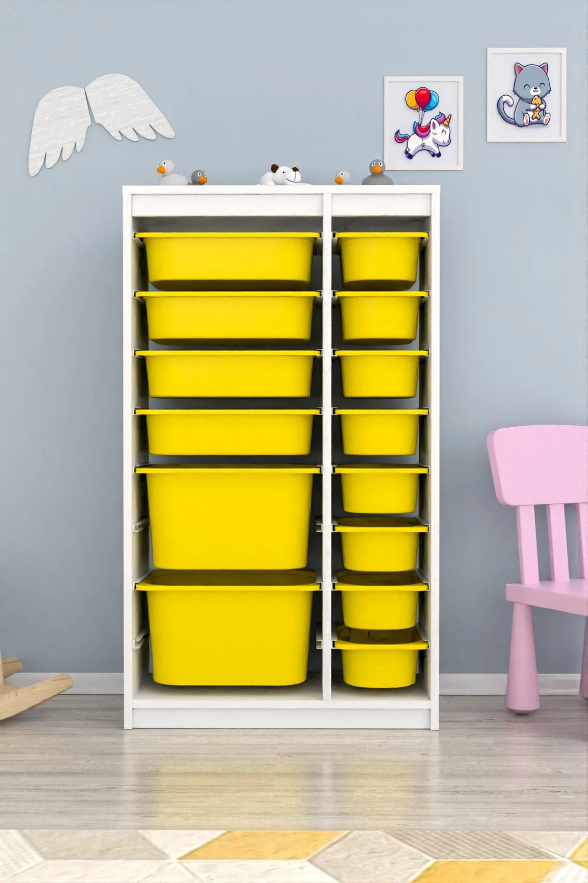 Dollap multifunksional, i bardhë dhe i verdhë, Hanah Home Montana Xs 2D4N8U