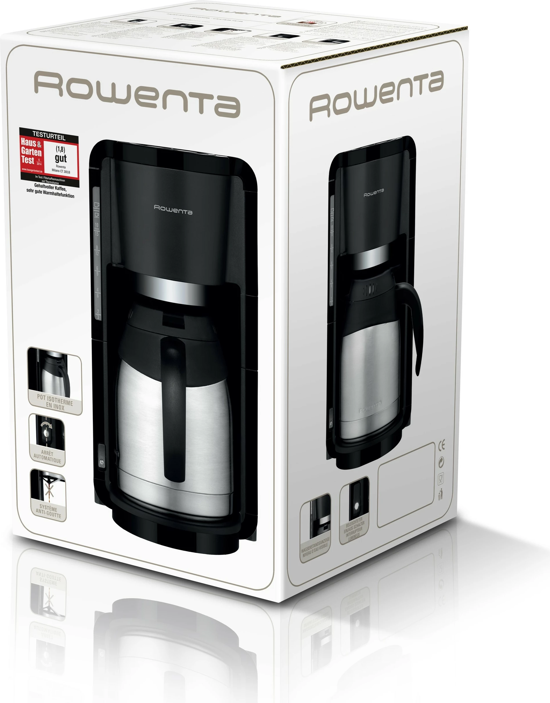 Aparat kafeje Rowenta CT3818, 15 filxhanë, i zi, argjendtë