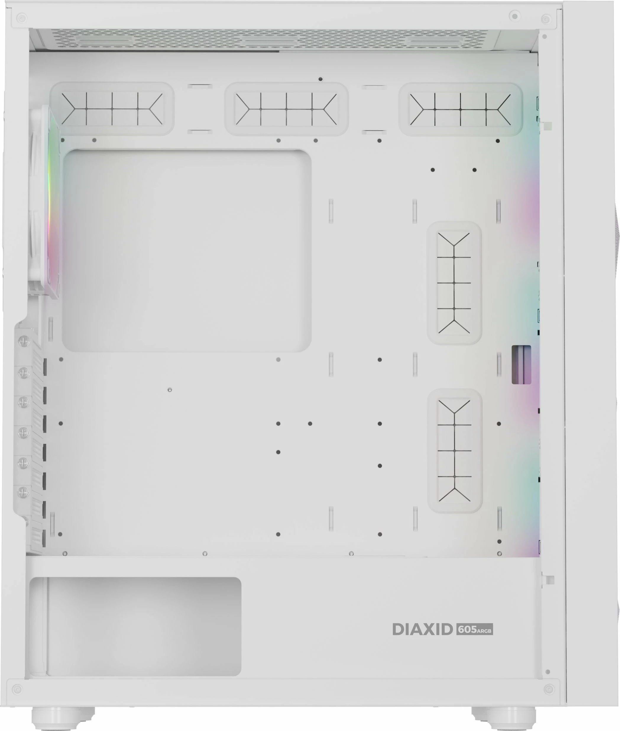 Kasë GENESIS Diaxid 605 ARGB (NPC-2173) Midi Tower ATX/microATX/Mini-ITX USB-C, e bardhë