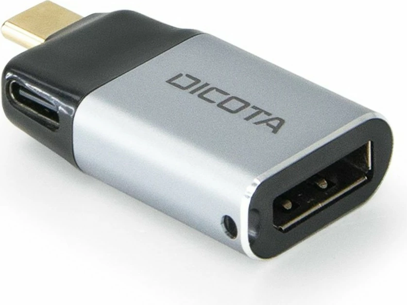 Adapter USB-C në DisplayPort Mini Dicota, 8K, 100W, zi/argjendtë