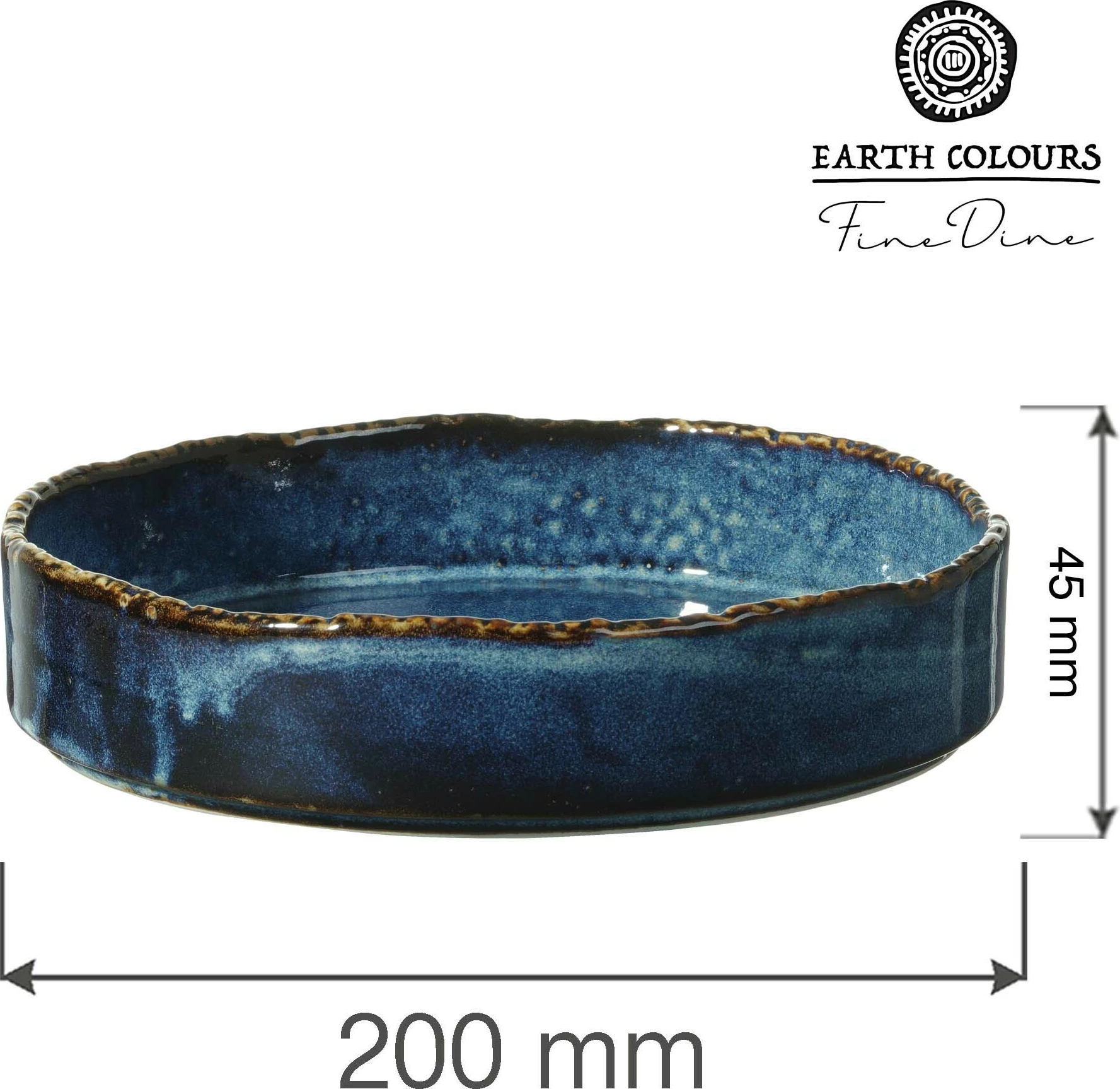 Pjatë e thellë me buzë të lartë Fine Dine Eminence Ø200mm, porcelan, kaltër, set 3 copë