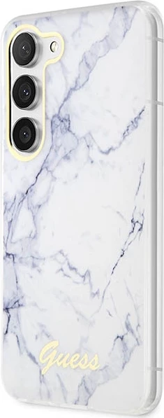 Mbështjellës Guess Marble për Samsung Galaxy S23+ S916, i bardhë, hardcase
