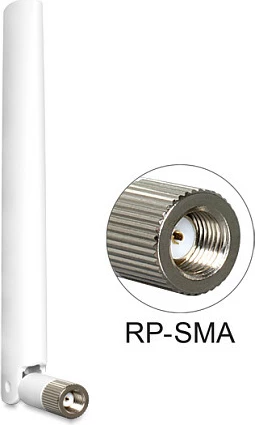 Antenë WiFi DeLOCK 88460, 4 dBi, 2.4/5 GHz, RP-SMA, omni, e bardhë