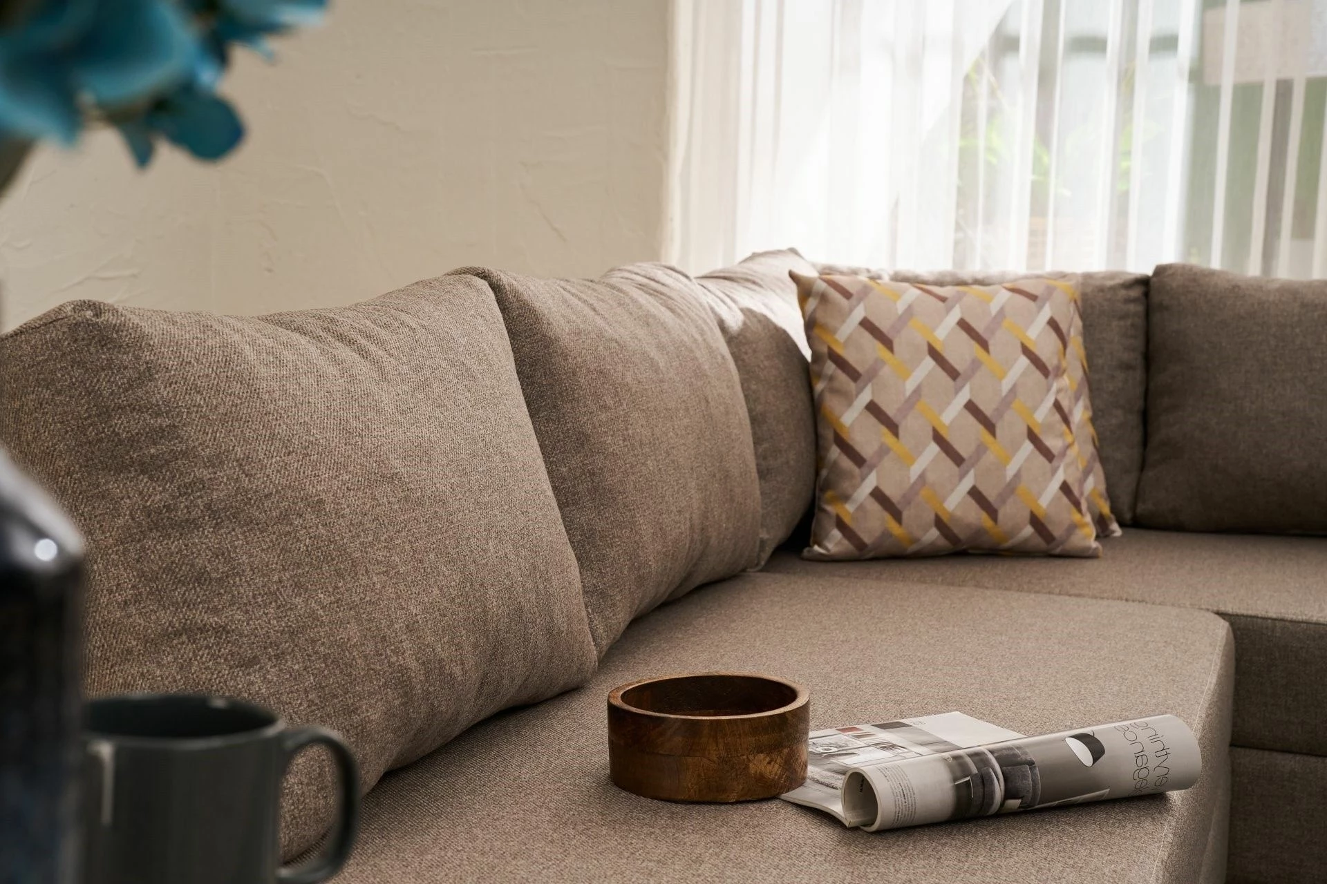 Kënd-sofë krevate Atelier del Sofa, Aly Arzilla, kënd i majtë, ngjyrë kafe