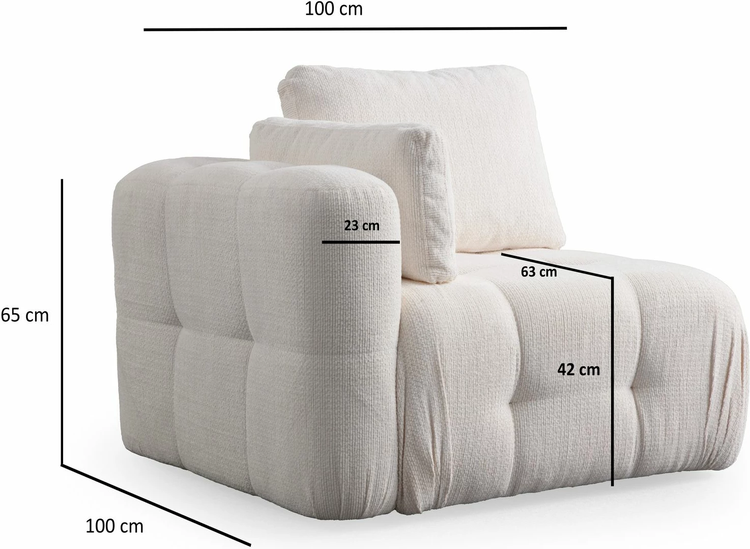Divan dy-vendësh Atelier del Sofa, Amaris, i bardhë