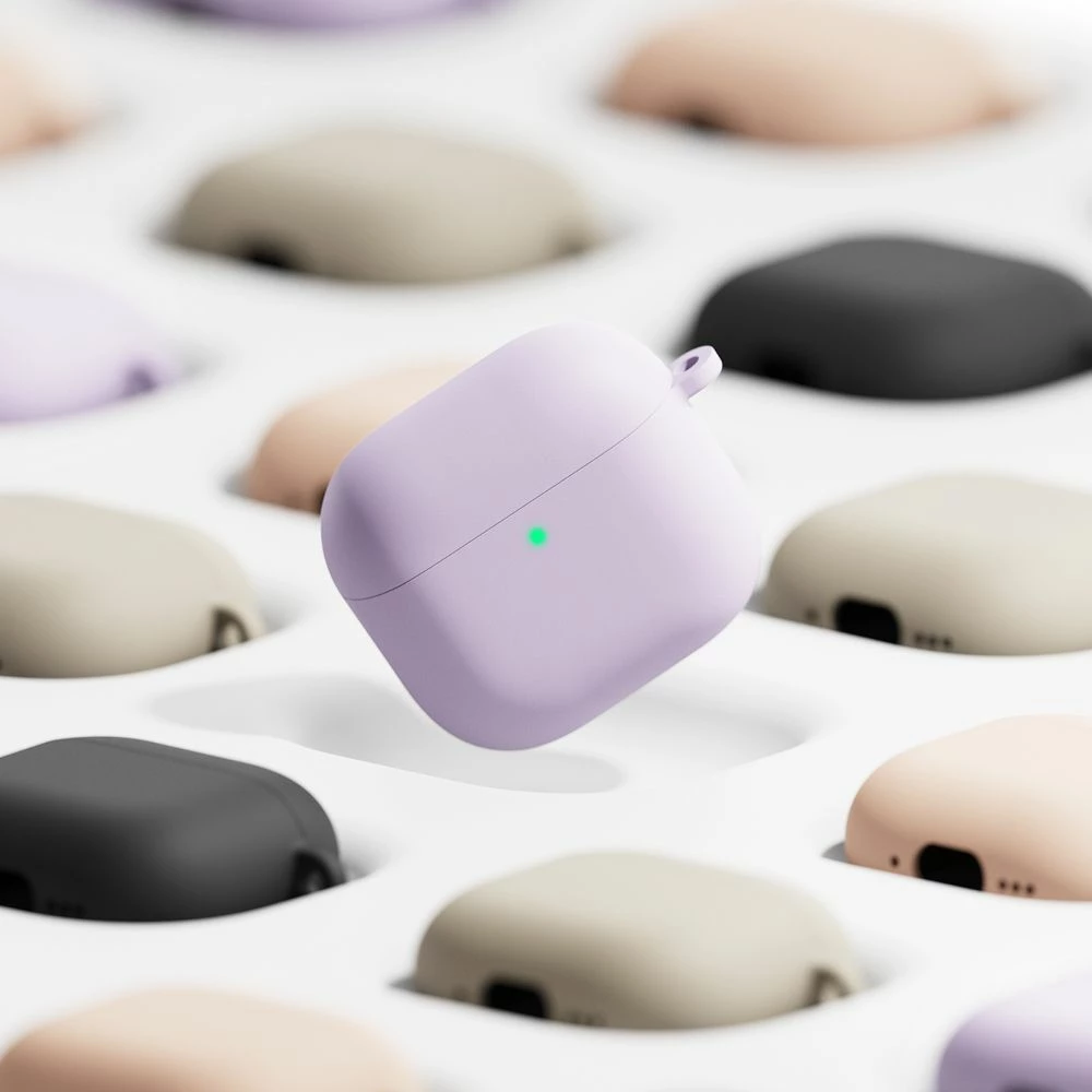 Mbështjellës silikoni Ringke për Apple AirPods 4, Rozë, me karabiner