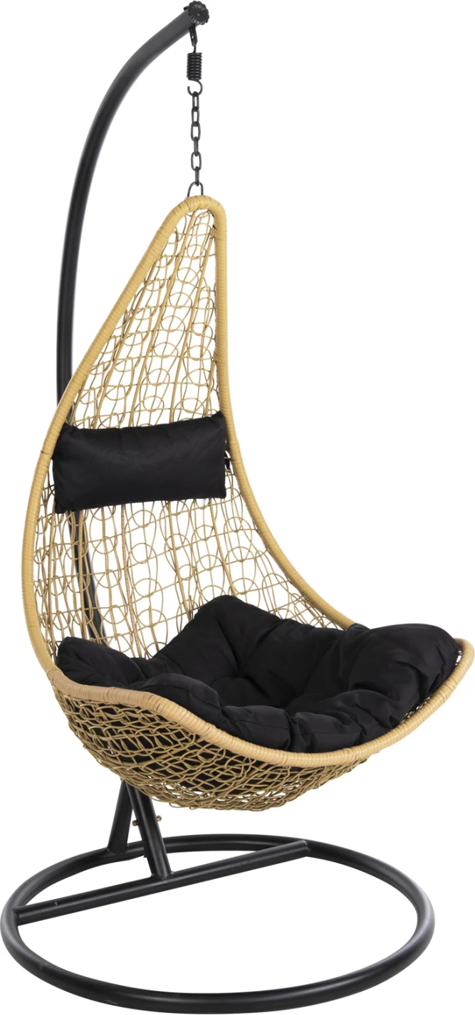 Fole varëse MILLIE FH5996.04 metalike e zezë-ratan sintetik në bezhë Φ95x195Hcm