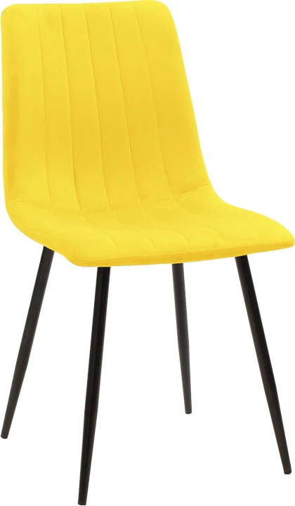 Tavolinë me karrige Balou-Noor, set prej 5 copësh, MDF, e zezë-verdhë, D100x73cm