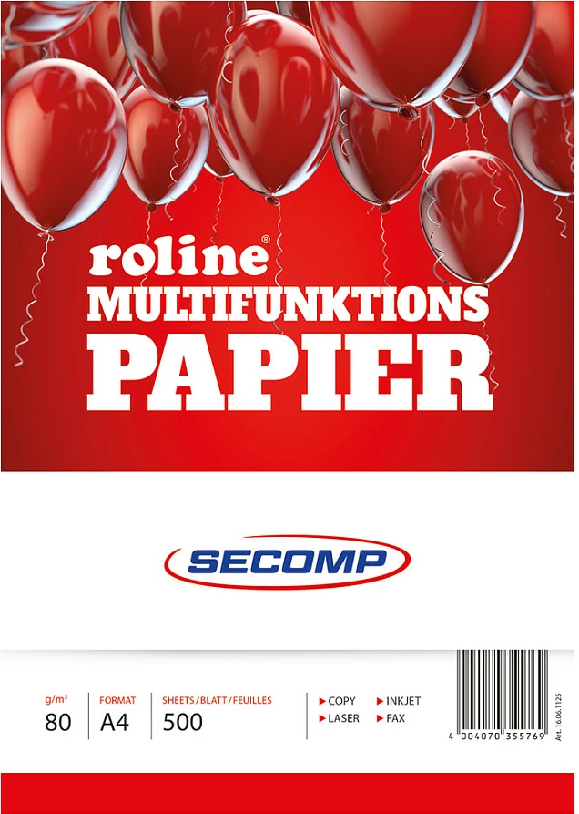 Letër A4 ROLINE 16061125, 80 g/m², 500 fletë, e bardhë