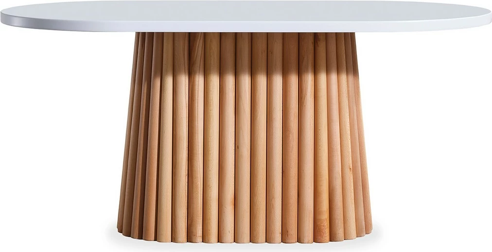 Tavolinë ngrënieje Skye Decor, Soho, e bardhë, natyrale