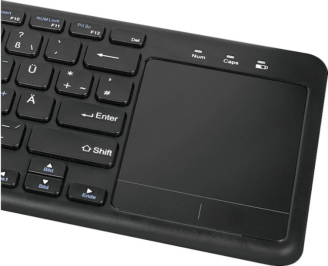Tastierë wireless LogiLink me touchpad, 2.4 GHz, mini, USB nano receiver, QWERTZ, e zezë