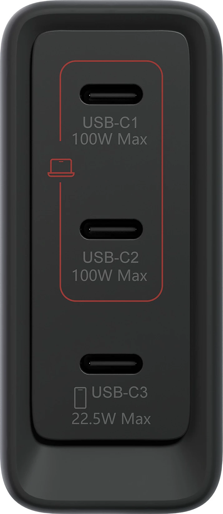 Karikues Lenovo Multi-Port USB-C 100W GaN, 3 porta, kabllo USB-C 1.8m, i zi