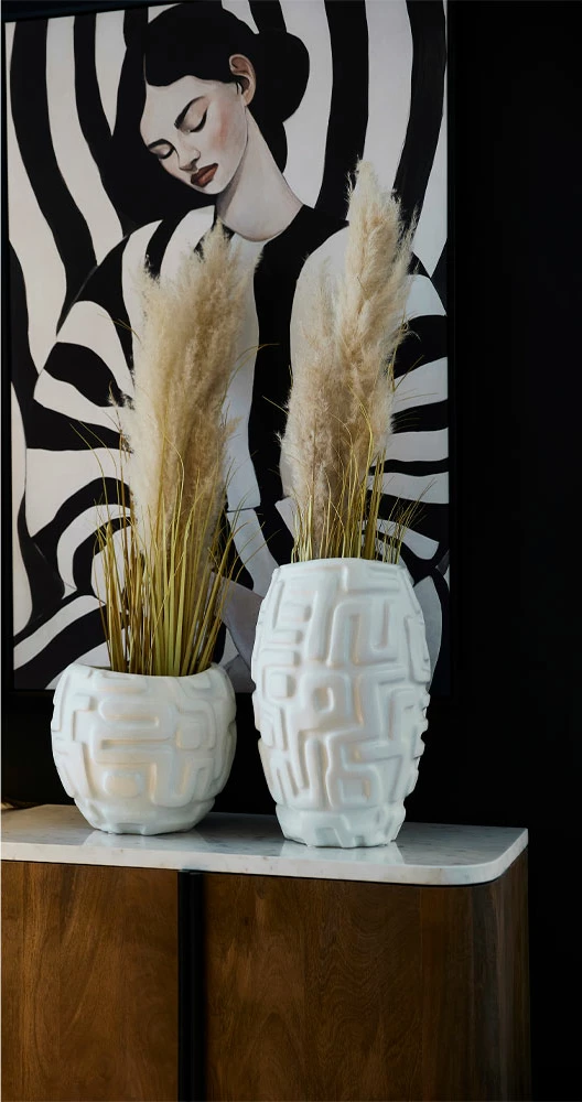 Bufe Terra Nova, 4 dyer, dru arre, mermer i bardhë, 180x40x76