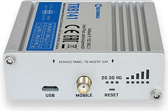 Gateway/Ruter LTE industrial Teltonika TRB141, Cat 1, SMA, 1x SIM, 512 MB flash, 128 MB memorie, IP30, gri