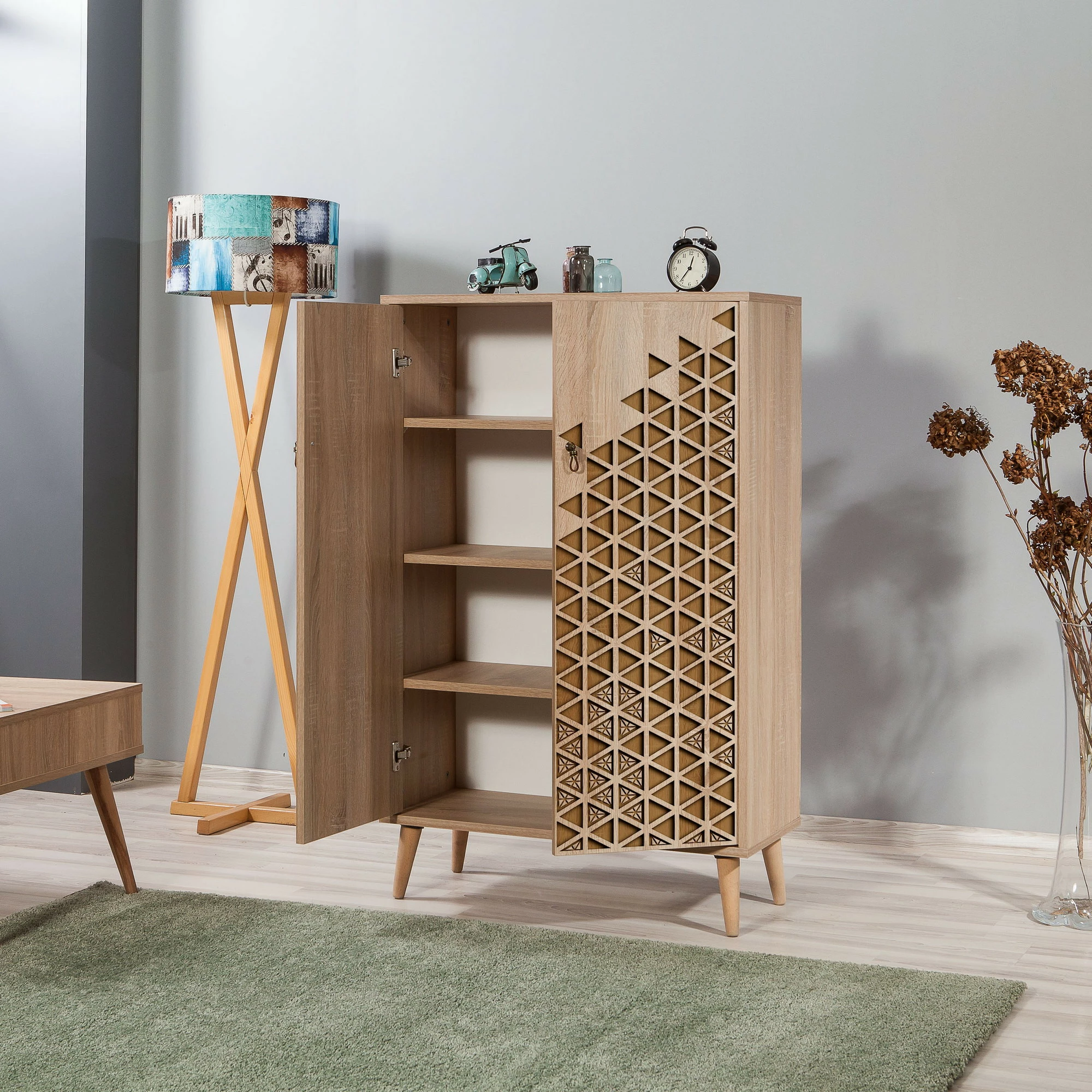 Dollap multifunksional Hanah Home, Multibox - 124, ngjyrë lisi Sonoma