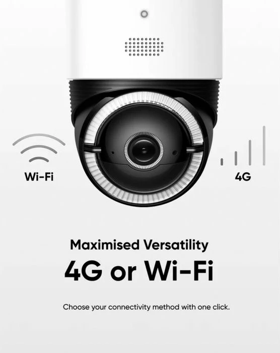 Kamerë sigurie e jashtme wireless ANKER eufy Security S330 4G LTE / Wi‑Fi, 4K, PTZ 360°, panel solar, bateri 9400 mAh, microSD deri 128 GB, me SIM + panel solar, bardhë