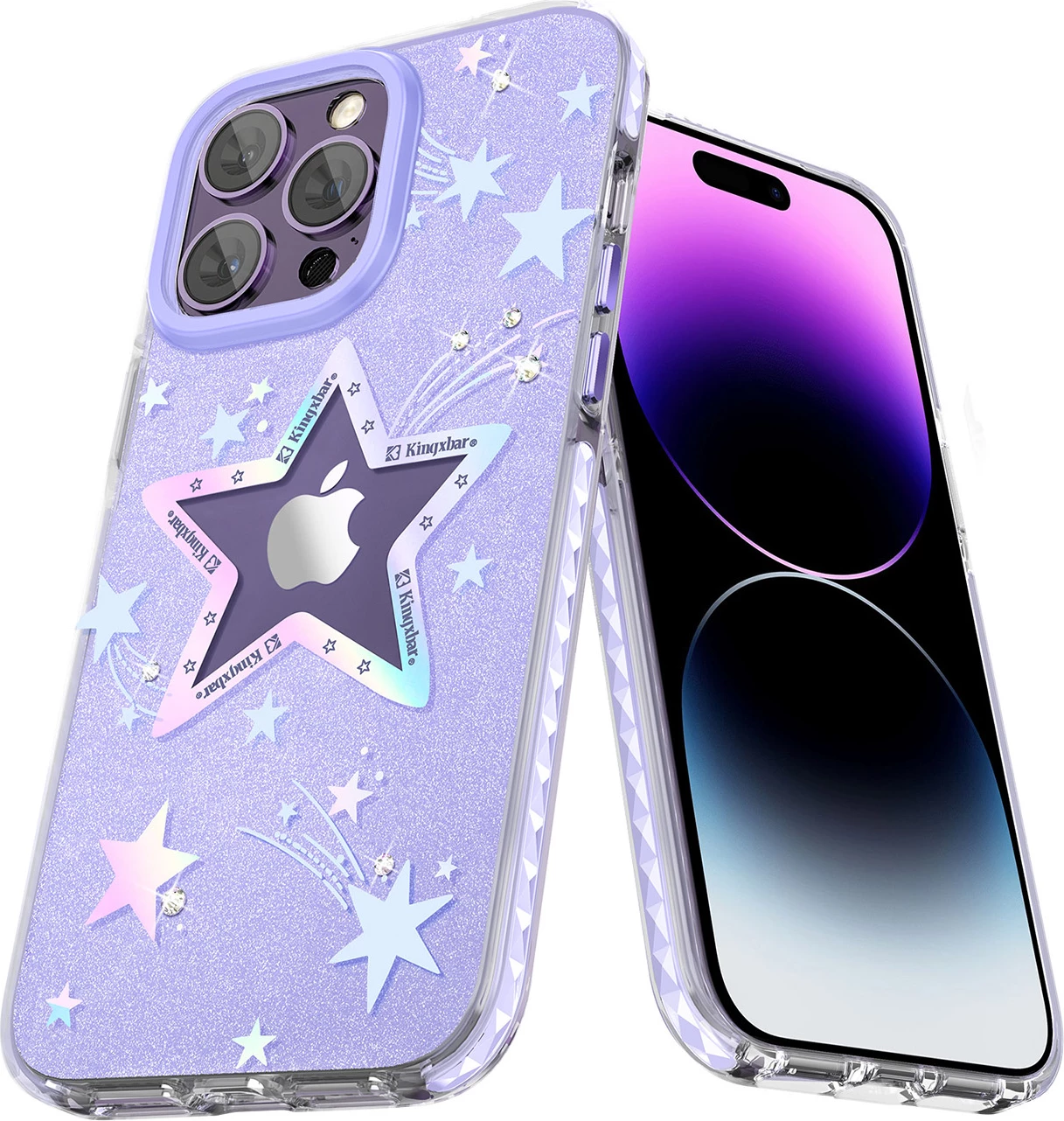 Mbështjellës Kingxbar Heart Star Series për iPhone 14 Plus, vjollcë star