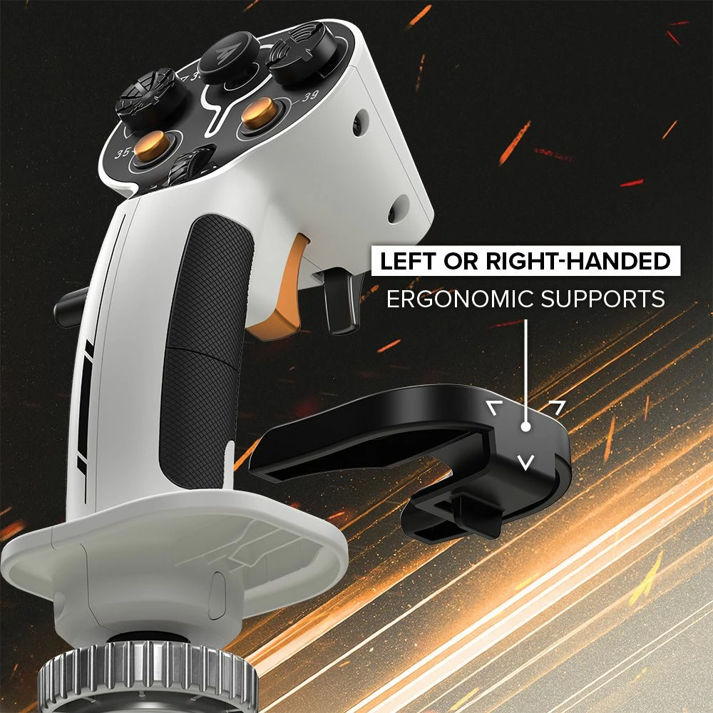 Joystick fluturimi Thrustmaster SOL-R 1 për PC, 44 funksione, H.E.A.R.T. 16-bit, RGB, bardhë/zi