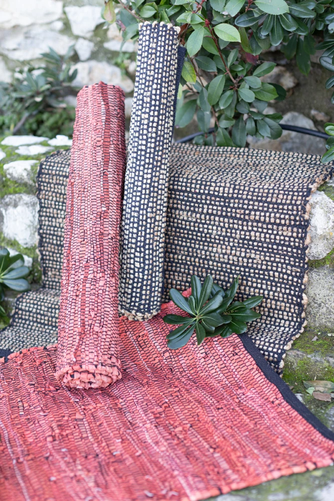 Qilim korridori Earth, jute dhe pambuk, bezhë e zi, 70x150cm