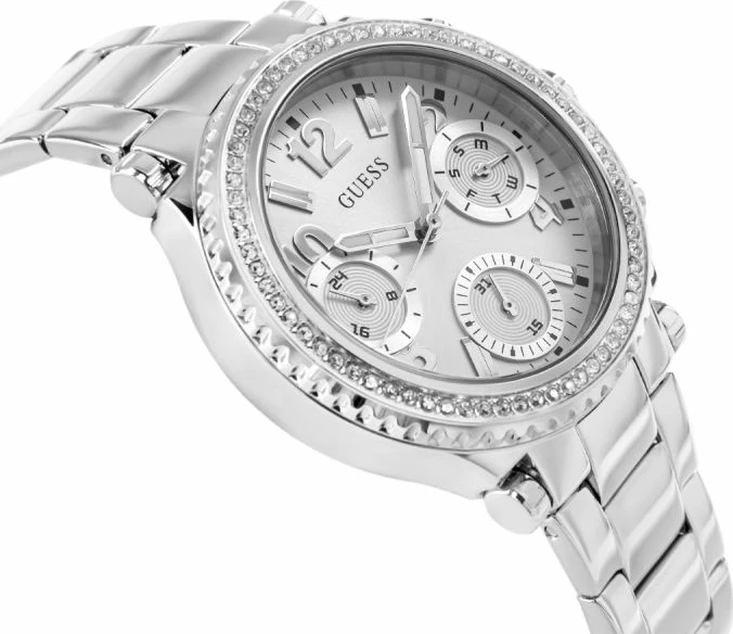 Orë dore Guess për femra, argjend