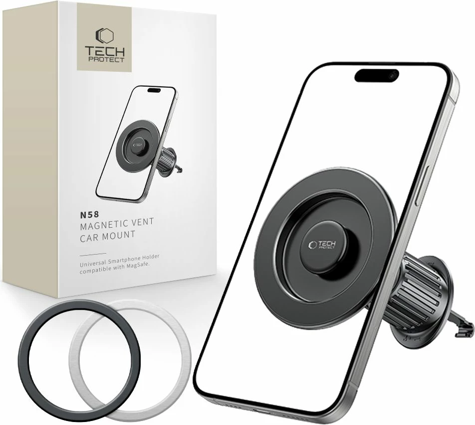 Mbajtës magnetik për celular Tech-Protect N58 me MagSafe, i zi