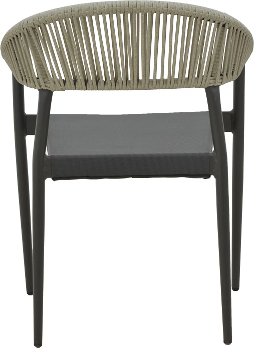 Karrige alumini Elation e grumbullueshme, kornizë antracit-tekstilen rattan antracit, 56x62x77cm