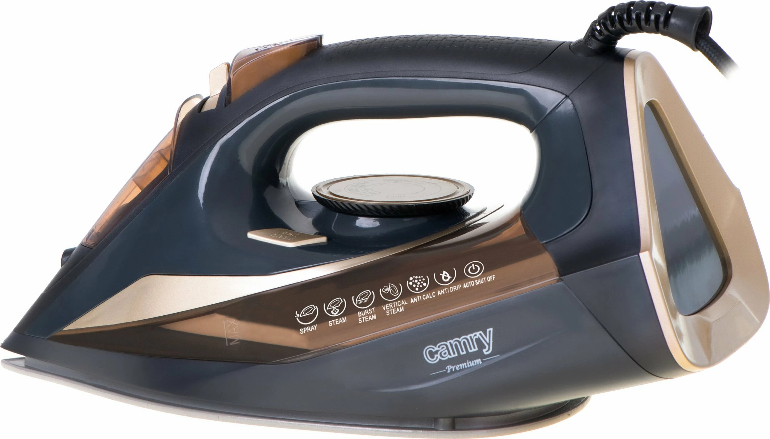 Hekur me avull Camry CR5036 3400W, rezervuar 360ml, shollë qeramike, zi-ari