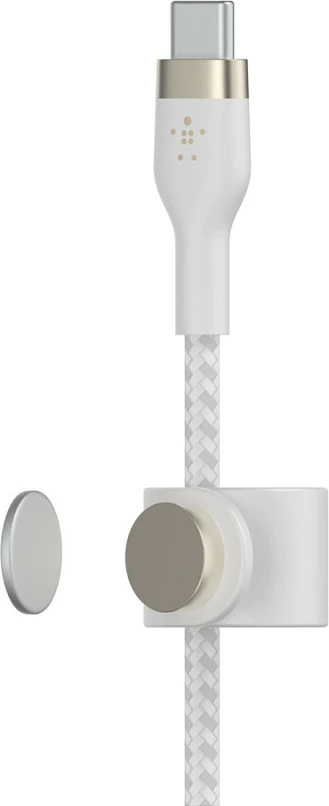 Kabëll USB-C Belkin BOOST↑CHARGE PRO Flex, 1 m, USB-C në USB-C, USB PD, i bardhë