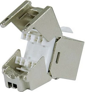 Keystone jack rrjeti EQUIP Cat6A Slim, RJ-45 female, tool-free, shielded, 10GBase-T, set 8 copë, argjendtë