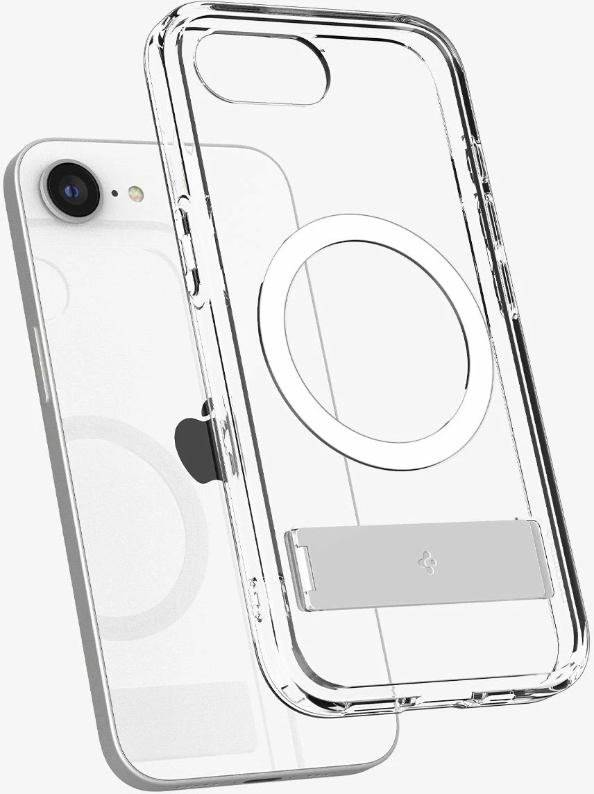 Mbështjellës Spigen Ultra Hybrid S MagSafe ACS09148 për iPhone 16e me kickstand, transparent