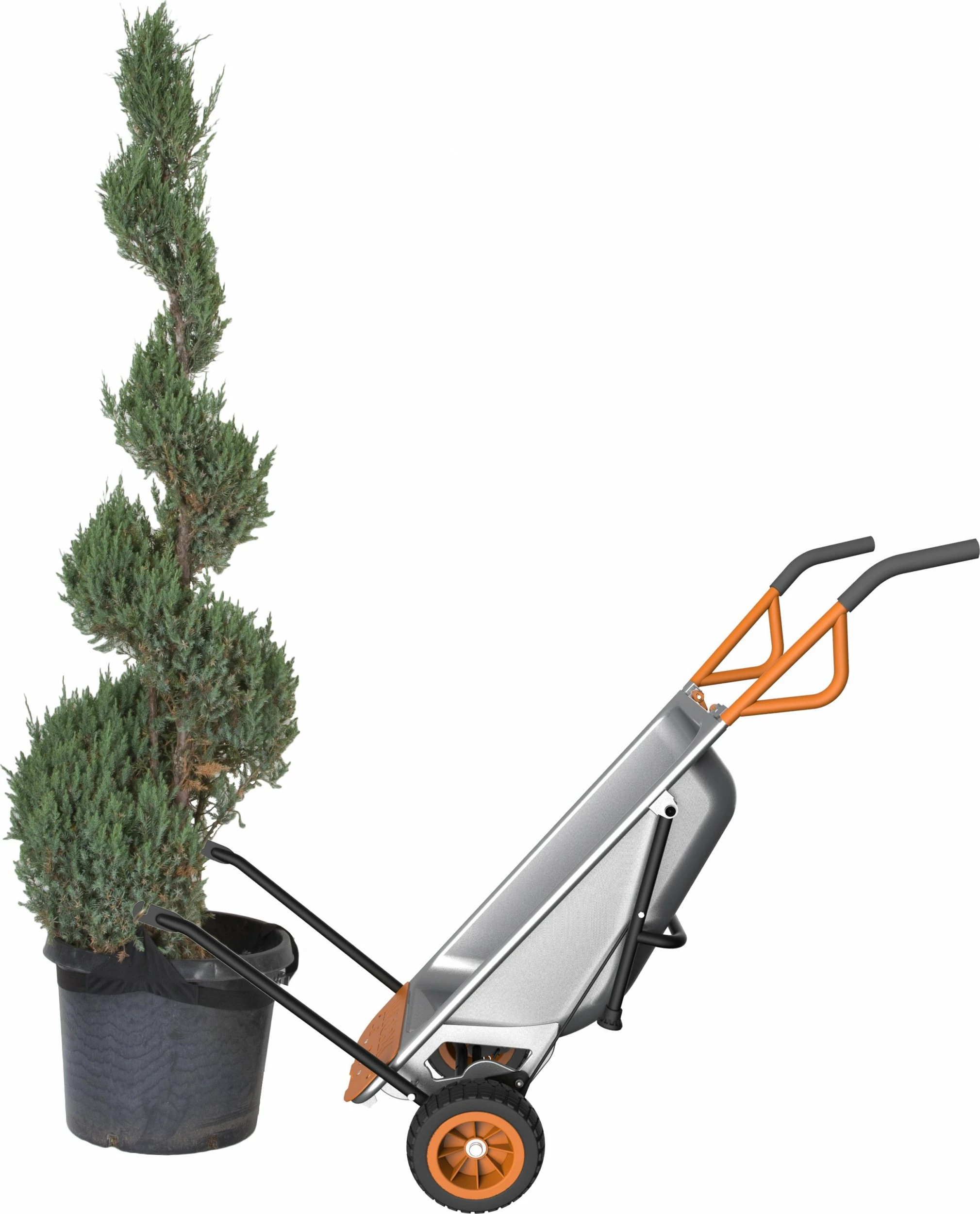 Karrocë dore Worx WG050 110 L 140 kg dy rrota, argjendtë