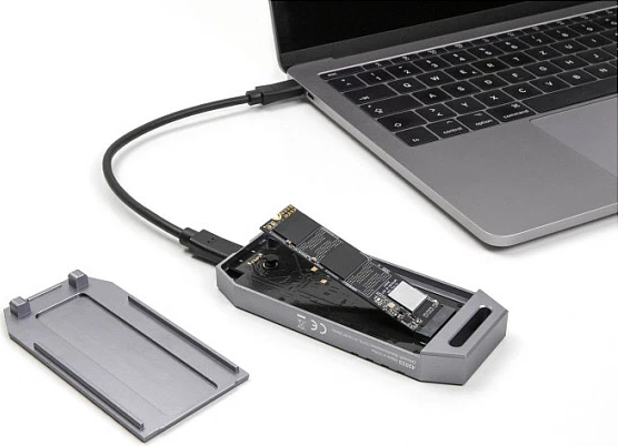 Kuti SSD M.2 NVMe DeLOCK, USB4 40Gbps, pa vegla, USB-C, gri