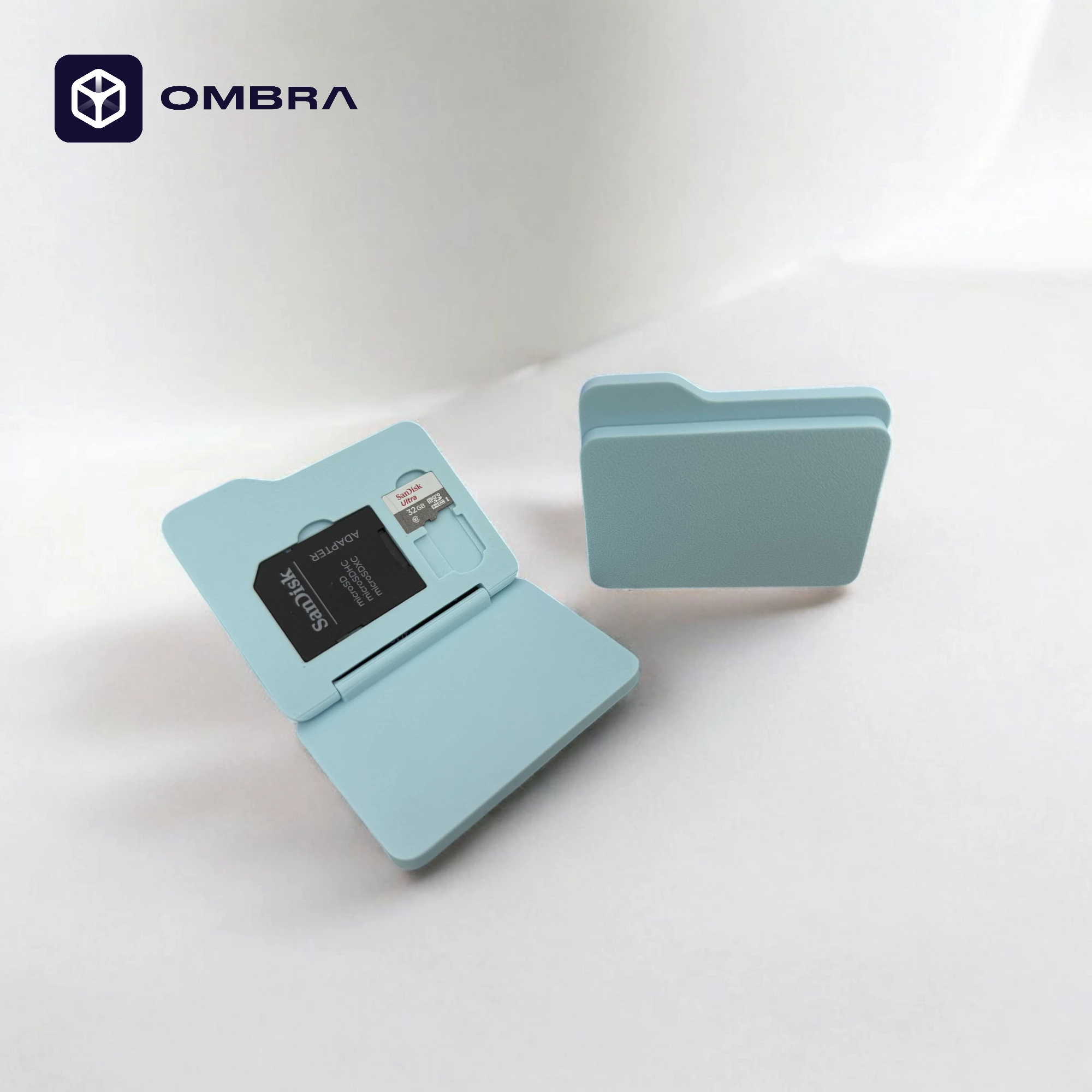 Folder dekorativ, mbajtëse për "SD Card dhe micro SD", e kaltërt