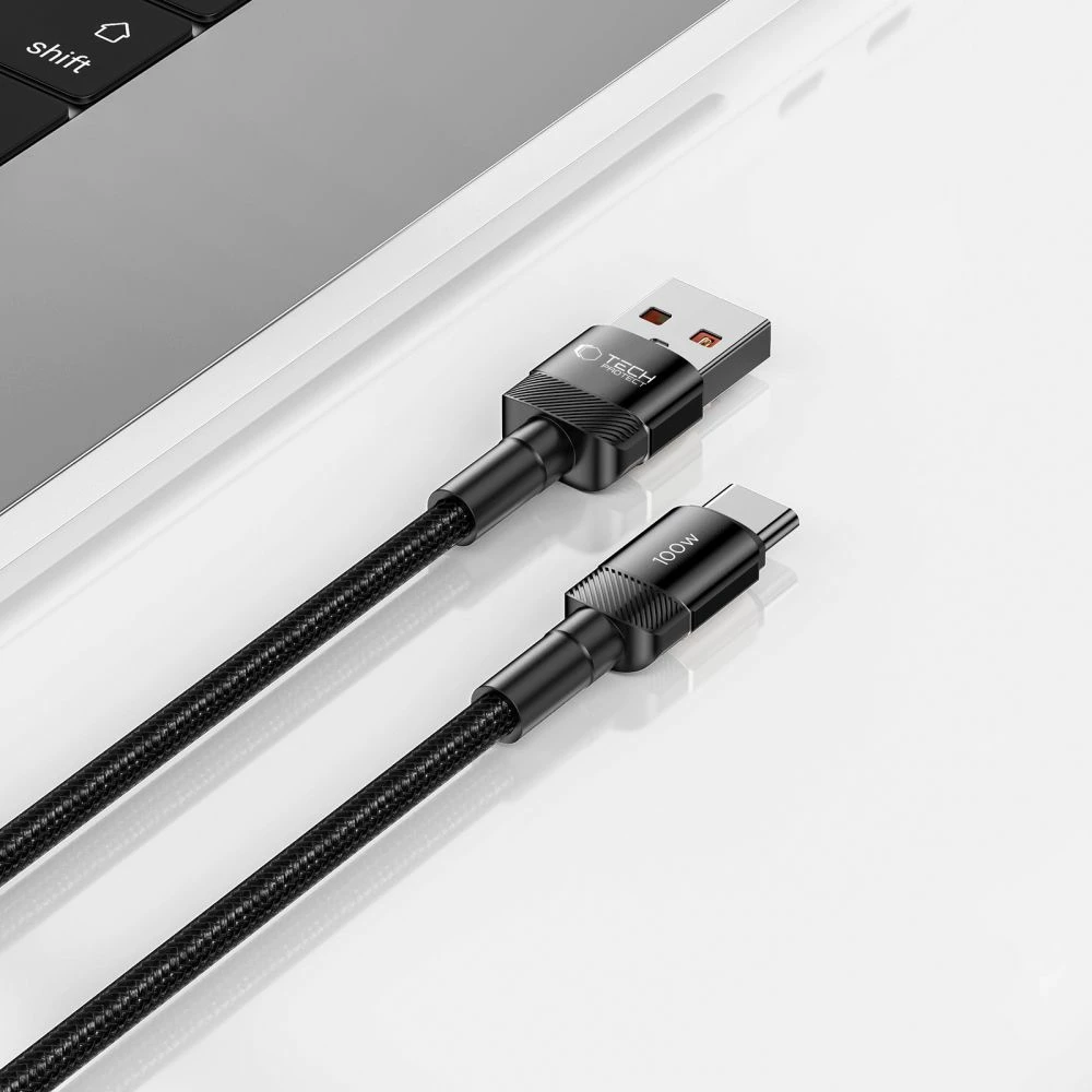 Kabllo Tech-Protect UltraBoost Evo USB-C / USB-A, 2m, 100W, e zezë