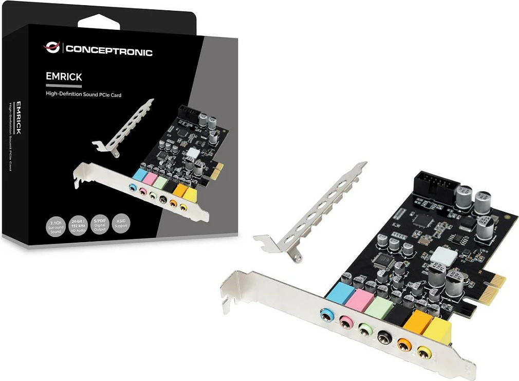 Kartelë zëri Conceptronic PCIe 7.1, S/PDIF, 24bit/192kHz
