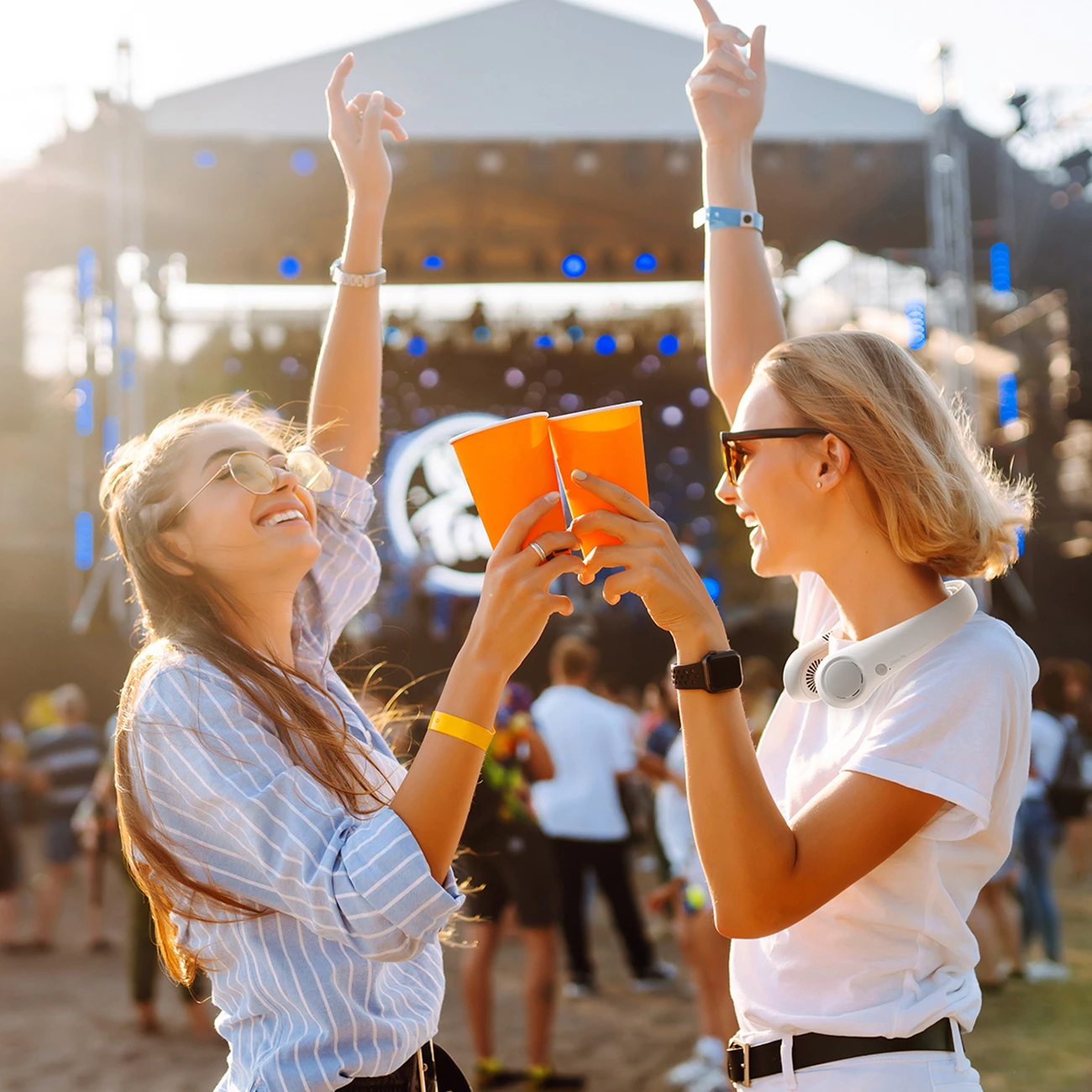 Ventilator qafe Jisulife Neck Fan 4 5000mAh USB-C, gri