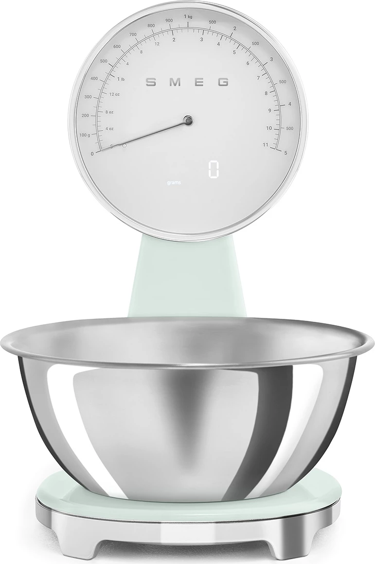Peshore kuzhine Smeg KSF01PGWW analoge & digjitale me tas inox, jeshile pastel