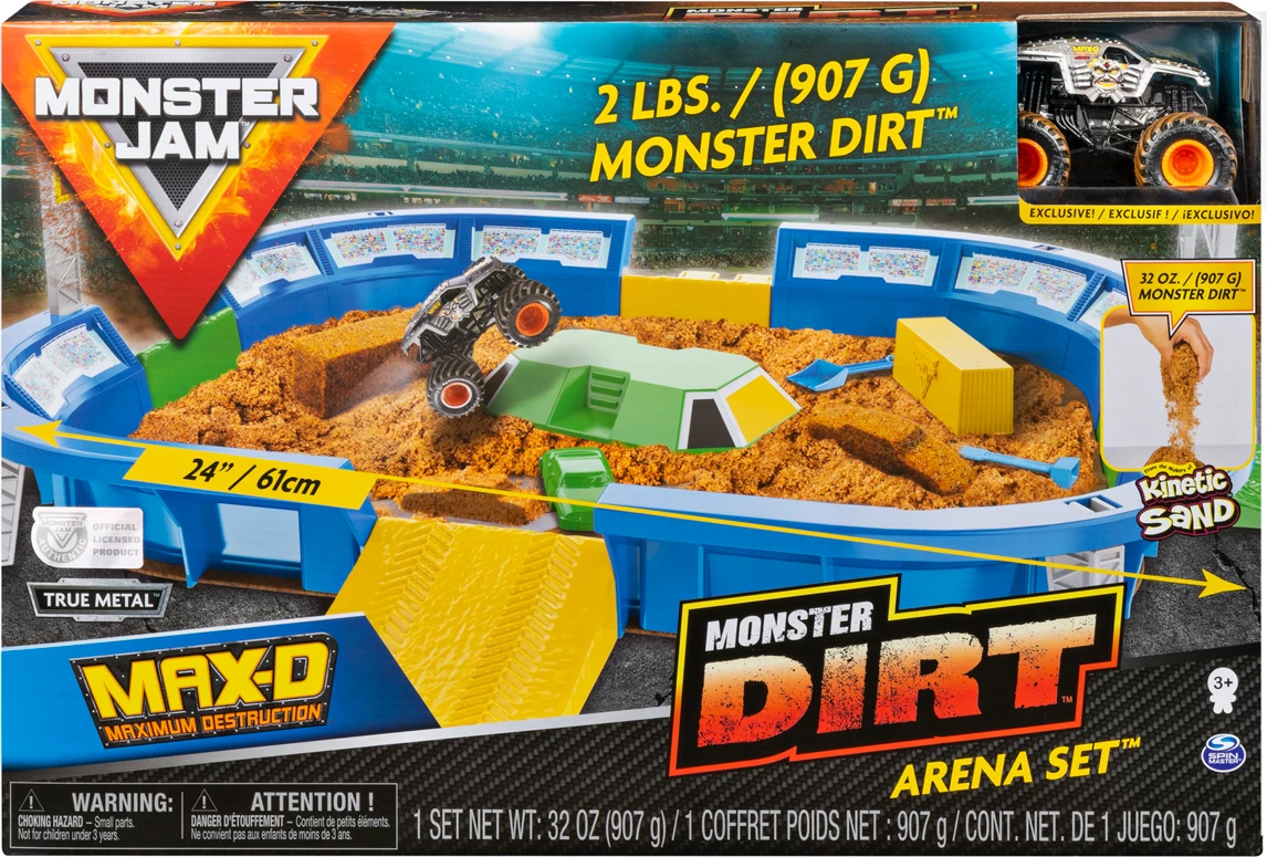 Monster Jam Monster Truck Dirt Arena Playset - 1:64