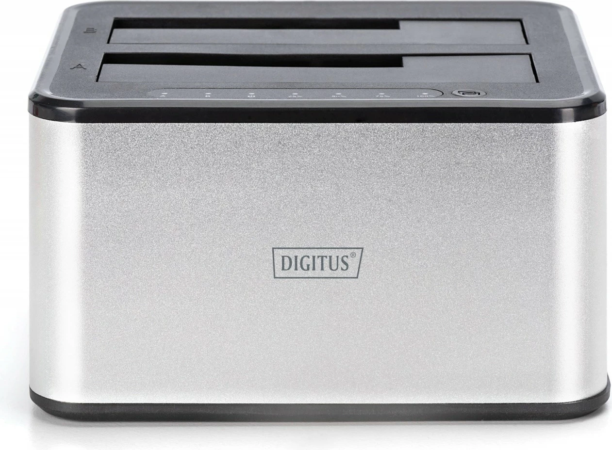 Stacion klonimi Digitus DA-71540-2 për 2x HDD/SSD 2.5"/3.5", USB 3.0, E zezë/Argjendtë