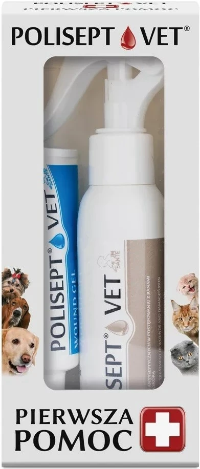 Set ndihme e parë për qen dhe mace JM Sante Polisept Vet, 150g