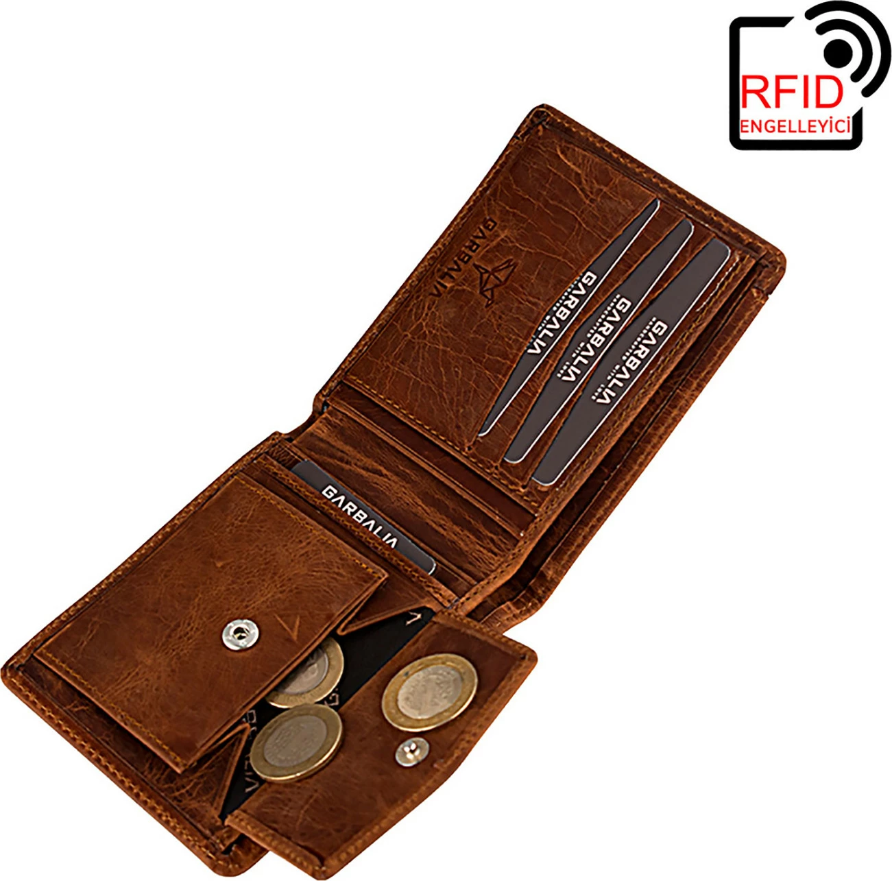 Portofol për burra, lëkurë natyrale, ngjyrë tan, Zoozie Bags Kanguru