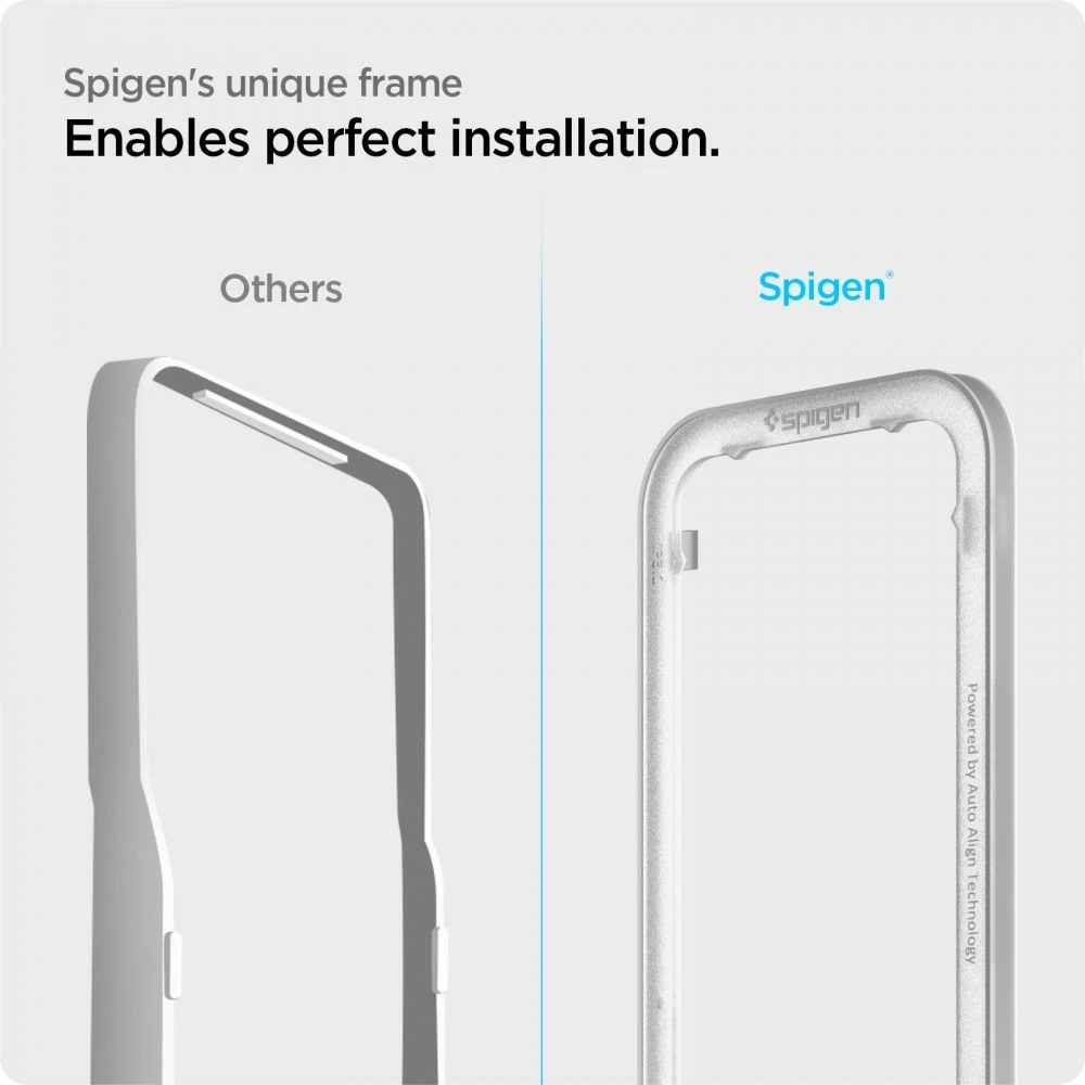 Mbrojtës ekrani xham i temperuar, Spigen, Glas.tR AlignMaster FC, për iPhone 13/13 Pro/14/16e, 0.3mm 9H, kornizë e zezë, set 2 copë