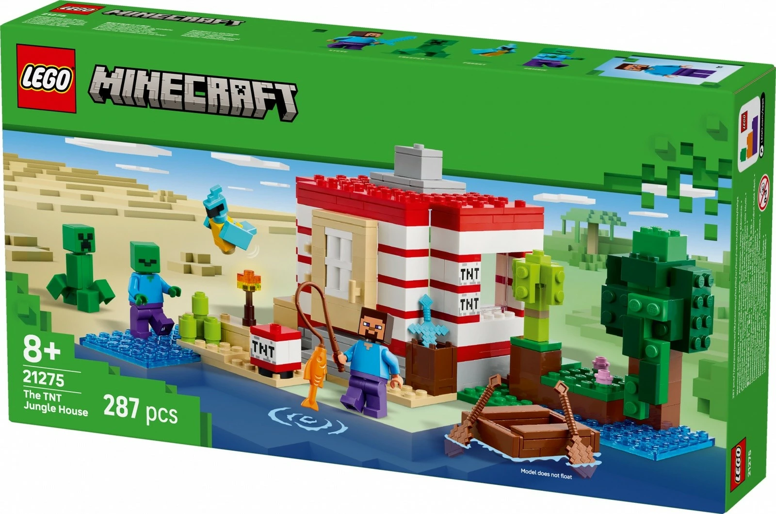 Set LEGO Minecraft Jungle TNT House 21275, 287 pjesë