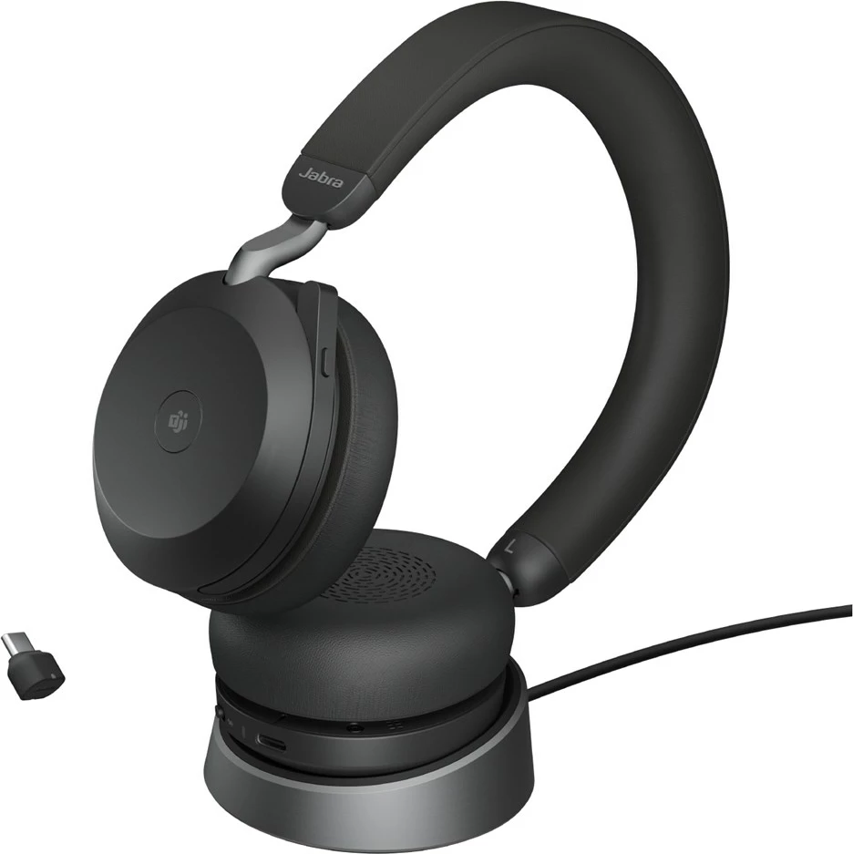 Kufje Jabra Evolve2 75, me/pa kabllo, Bluetooth, USB Type-C, me qëndrim karikues, e zezë