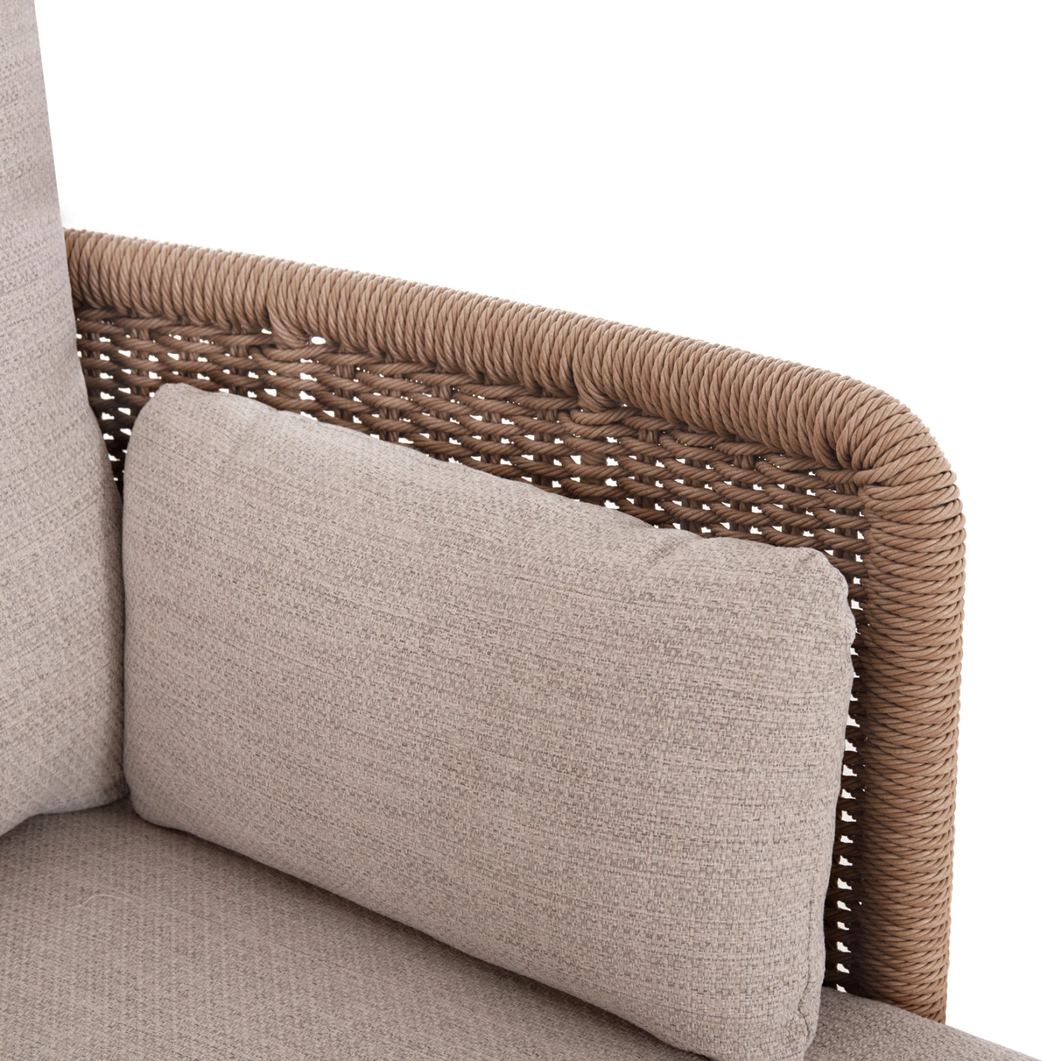 Daybed 2-vendësh DESTINY, alumin ngjyrë fildishi, ratan bezhë, 202x170x73.5cm